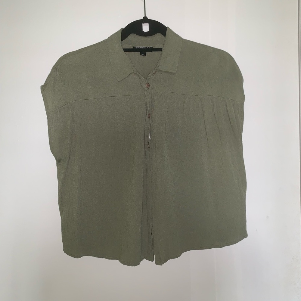 TOPSHOP Green Blouse
